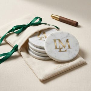 Solene Marble Coaster Set